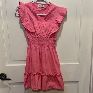 Molly Bracken Pink Ruffle Sleeve Kids Dress